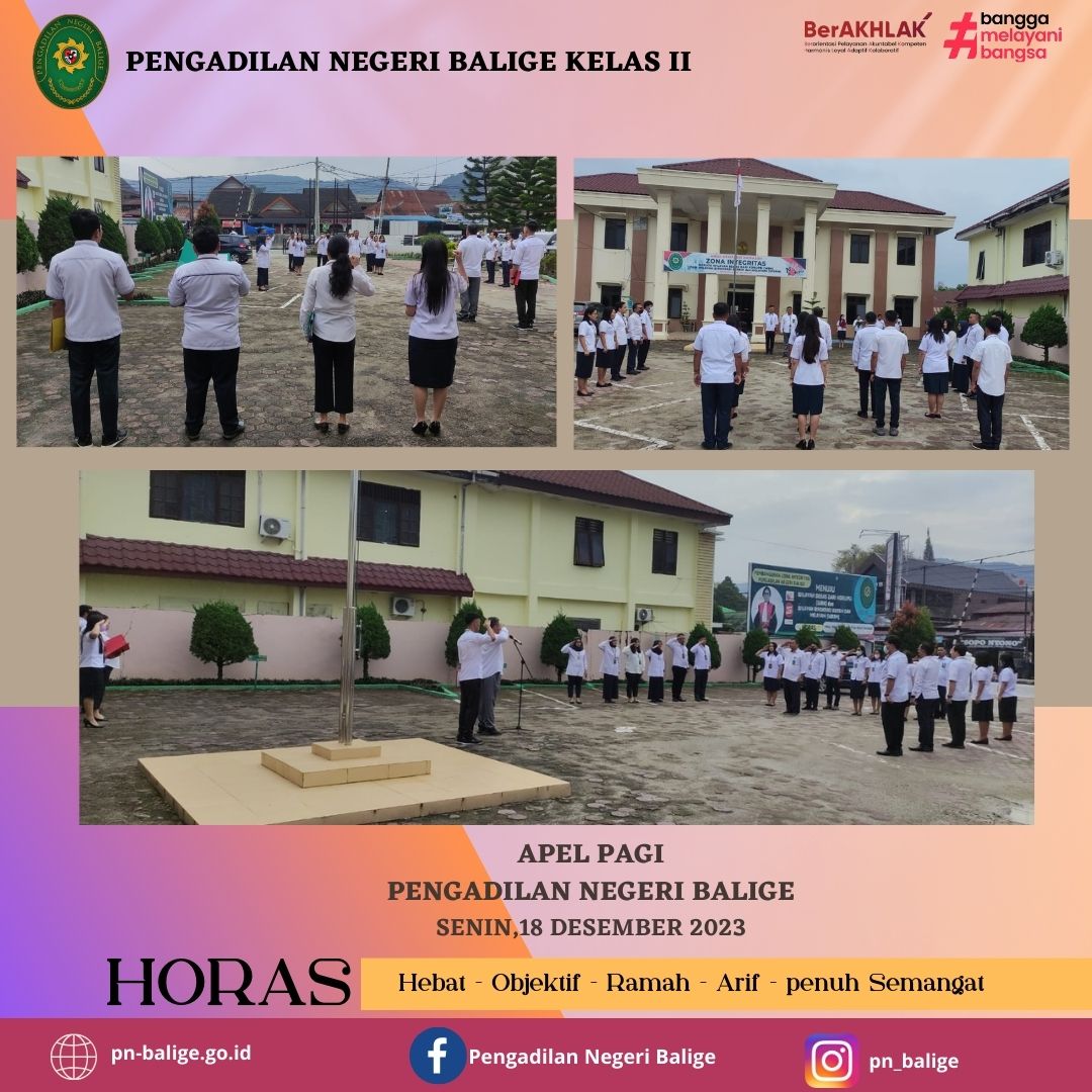 APEL PAGI PENGADILAN NEGERI BALIGE SENIN, 18 DESEMBER 2023
